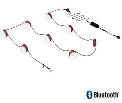 Hoop LED Fairy Lights Outdoor Fermob Ochre red